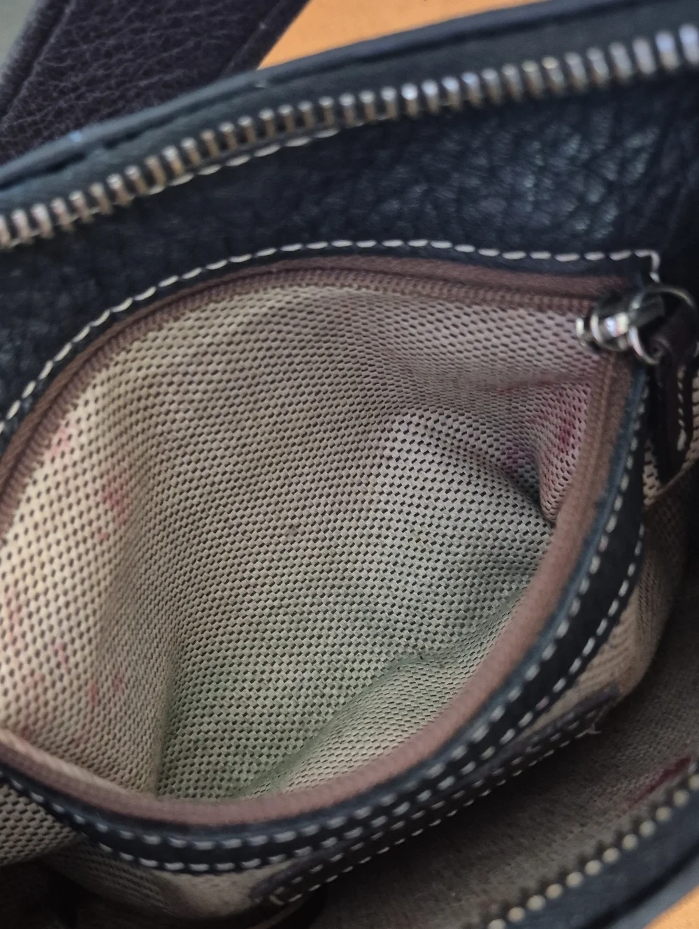 Dooney & Bourke Black and Brown Pebbled Leather Small Hobo